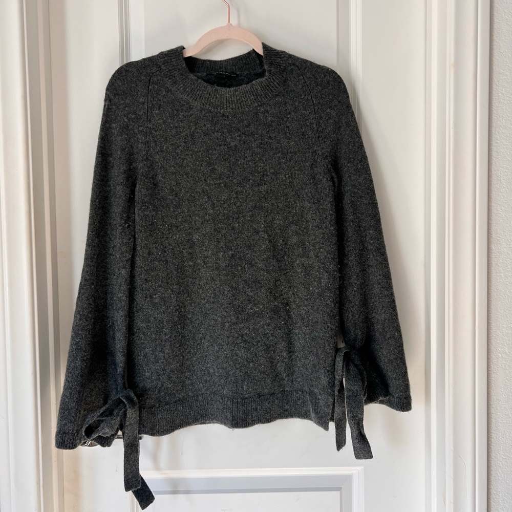 Ann Taylor Gray Wool Cashmere Pullover Long Sleeves Sweater Crewneck XS‎